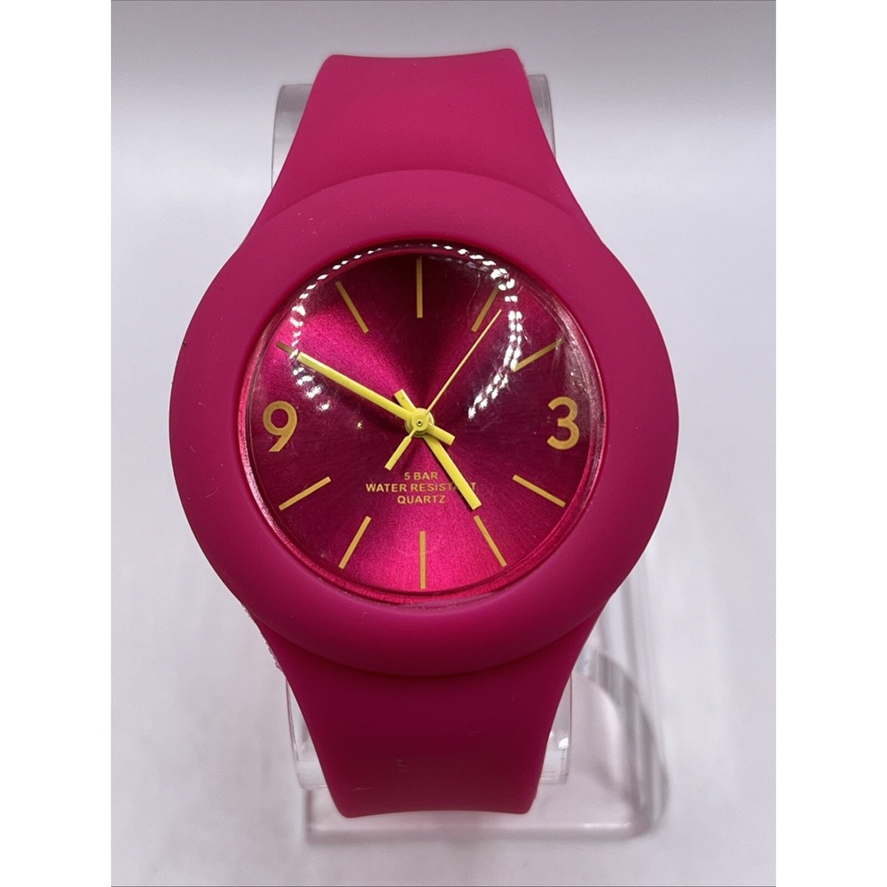 Sempre Krippl Women's Quartz Watch Pink Silicone Band‎ 43mm Case- New Battery
